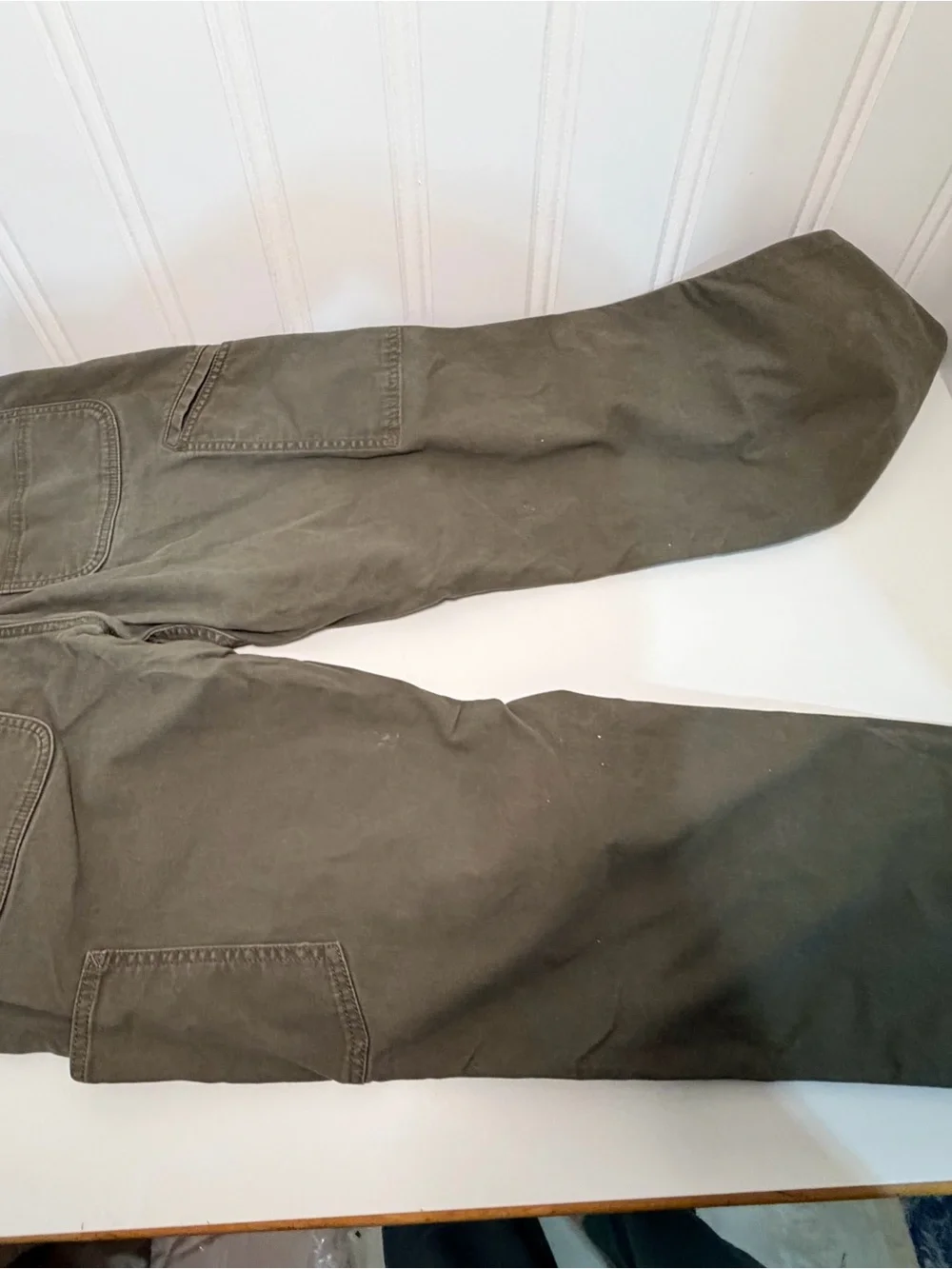 Carhartt Olive Green Cargo Pants with Back Patch Pockets